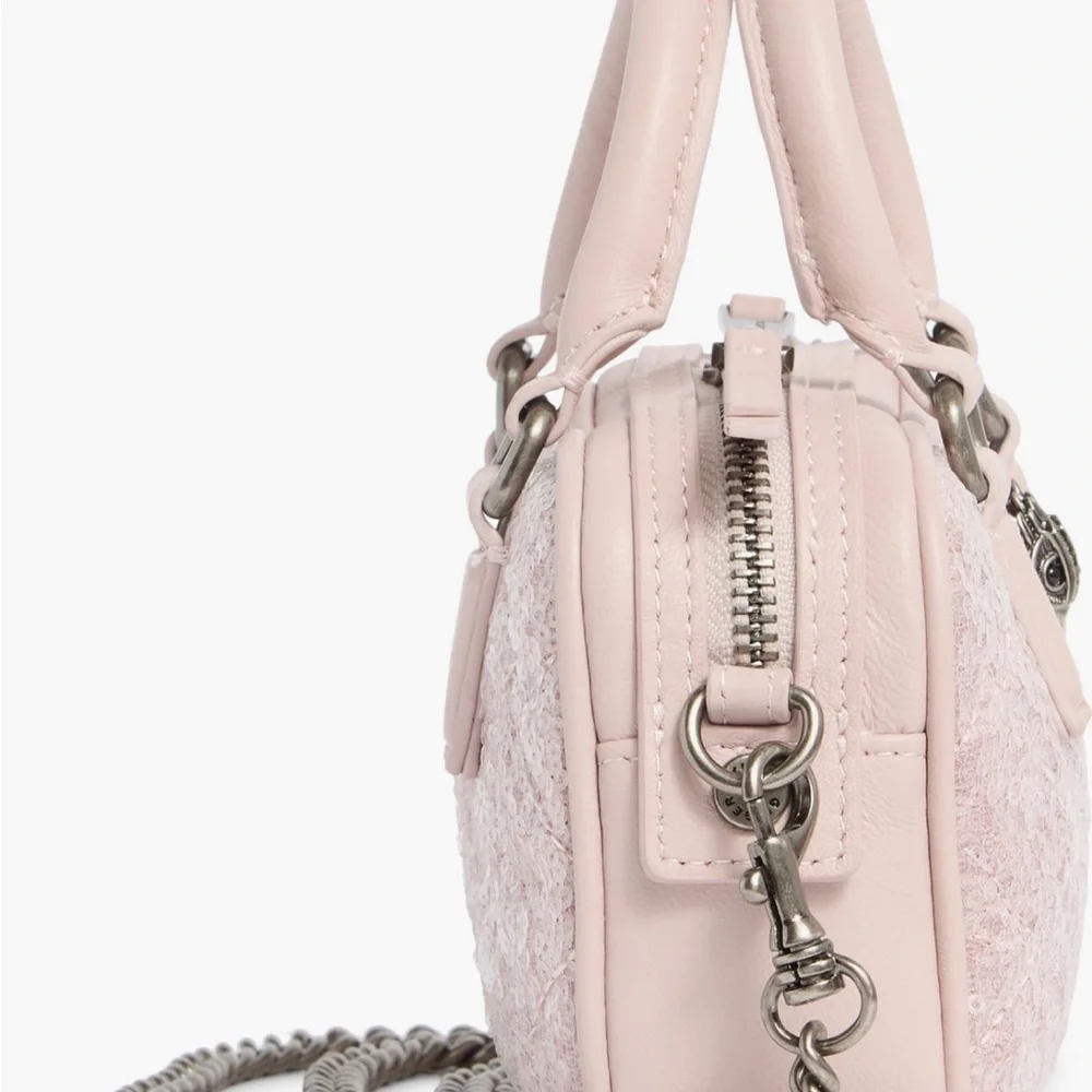 New Kurt Geiger Mini Kensington Duffle Sequin Bag in Lilac w Dustbag - Picture 3 of 6